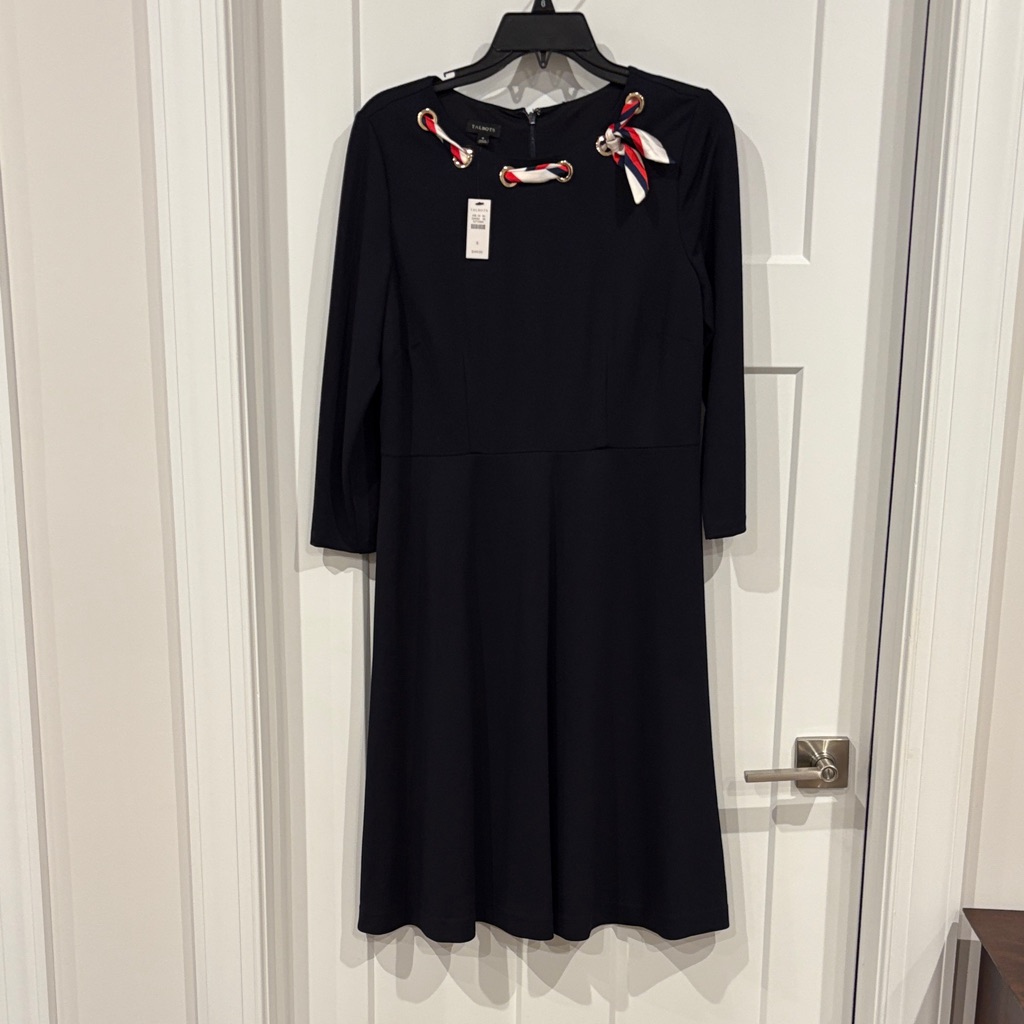 Talbots Navy Dress With Red And White Details